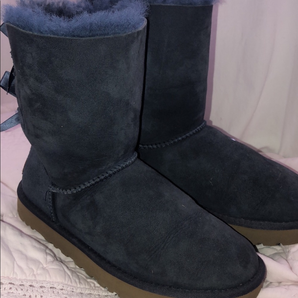Navy ugg Bailey bow boots